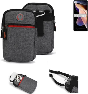 Produktbild von K-S-Trade Holster Gürteltasche kompatibel mit Xiaomi Redmi Note 11 Pro Handy Tasche Schutz Hülle grau Zusatzfächer 1x