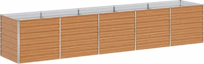 Produktbild von vidaXL Hochbeet Hellbraun 400 x 80 x 77 cm Verzinkter Stahl