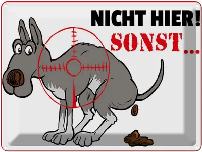 Produktbild von vianmo Blechschild 30x40 cm Hundehaufen nicht hier Sonst Hund
