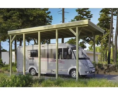 Produktbild von Einzelcarport SKAN HOLZ Friesland 397x708 cm tauchimprägniert