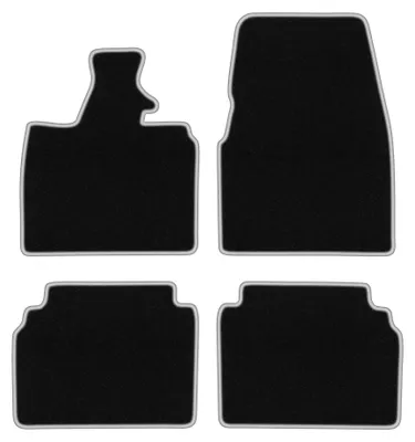 Obrázok produktu pre Velúrové autokoberce pre: BMW I3 L01 2013- (hatchback) – sada 4 ks, čierno-strieborné, na mieru – Wielganizator CARLUX – verzia W1038