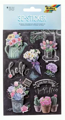 3D-Sticker V, Papier, 9 Stück, für Karten & Scrapbooking