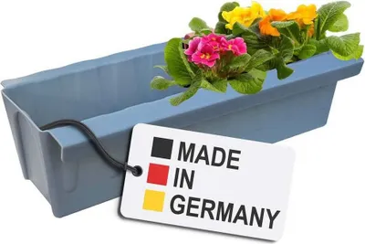 Produktbild von Euro-Paletten Blumenkasten-Einsätze | mit Hängesystem zum Einhängen | 37,3cm Grau | Pflanzkasten für Europalette Palette | Balkonkasten | Blumentopf | extrem stabil