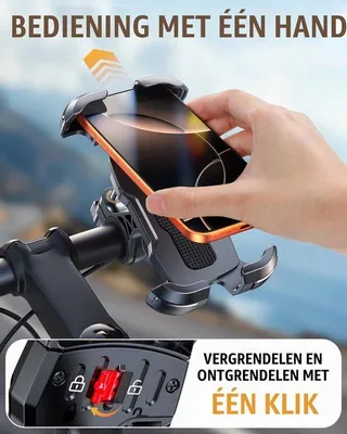 Produktbild von Glangeh Fahrrad-Handyhalterung mit Sicherheitsvorhang, verstärkte Handyhalterung für Motorrad, Halterungen