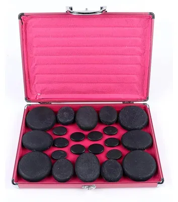 Produktbild von Hot-Stone-Massage Set, 20-teilig mit Heizbox und Basaltsteinen für Spa-Anwendungen und Entspannung