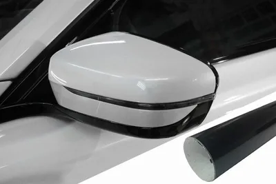 PREMIUM Spiegel Spiegelgehäuse Kappe Design Folie Schwarz Glanz viele Fahrzeuge – Produktansicht