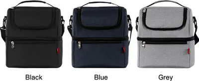 Produktbild von Isolierte Doppelstock-Lunch-Tasche Auslaufsichere Lunch-Box Kühltasche Umhängetasche für Männer Frauen Outdoor Camping Picknick Strand