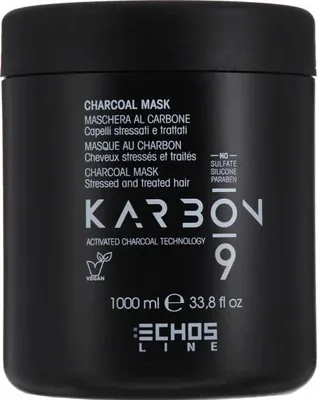 Produktbild von Echosline Karbon 9 Charcoal Vegan Organic Mask Carbon Based 1000ml Vanilla