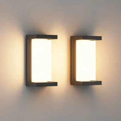 2er-Set LED Außenwandleuchte 3000K IP65 Aluminium schwarz 24W 1200lm