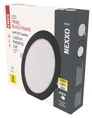 LED podhledové svítidlo NEXXO černé, 22,5 cm, 18 W, teplá/neutrální bílá