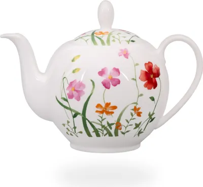 Produktbild von Teekanne / Teekrug / Teebereiter Lotta 1,0l Blumendesign, Fine Bone China Porzellan