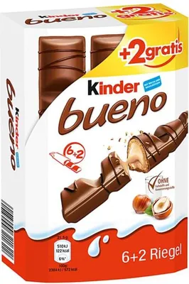 Produktbild von kinder bueno 6er + 2 gratis