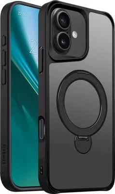 Zdjęcie produktu dla Nakładka Etteri Matt Mag Ring do iPhone 16 6,1" czarna