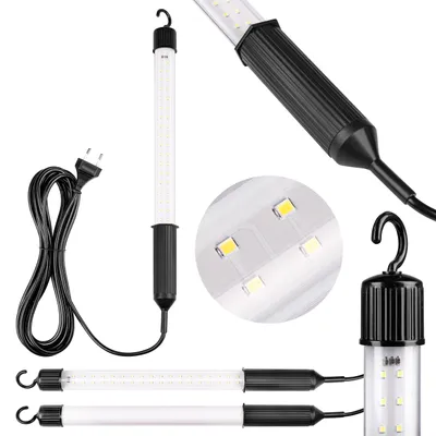 Zdjęcie produktu dla Lampa warsztatowa LED 4W SMD LED 450lm 6500K Zimna biel IP20 Kabel 5m Czarny
