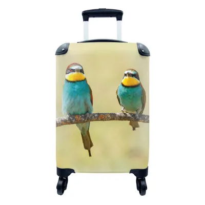 Produktbild von MuchoWow® Koffer Handgepäck Trolley Rollkoffer Kleine Reisekoffer mit 4 Rollen - Vögel - Tiere - Bienenfresser - Cabin Size < 55x40x23 cm & 55x40x20 cm - Fotokoffer - Kabinenkoffer - Boardgepäck - Reise-Box - Reisekoffer - Reisegepäck - Koffer mit Bild - Trolley für Kinder