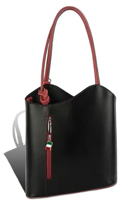 Produktbild von Florence 2in1 Damen Rucksack schwarz rot Leder 29x9x28 cm D2OTF106S