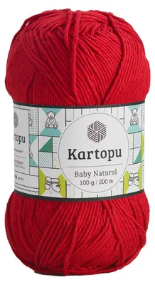 100g Kartopu Baby Natural, 51% Polyacryl, rot