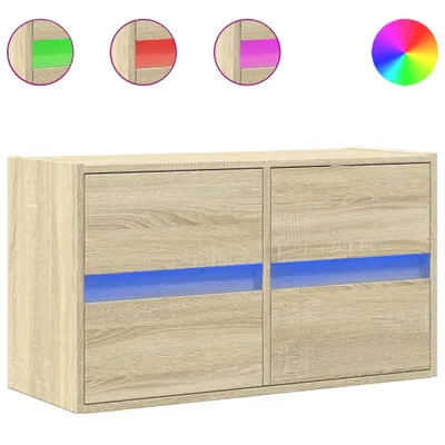 Immagine prodotto di vidaXL Mobile TV a parete con illuminazione LED Rovere Sonoma 80x31x45 cm