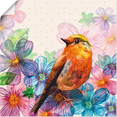 Produktbild von ARTland Poster Florale Karte im Retro Design Größe: 70x70 cm