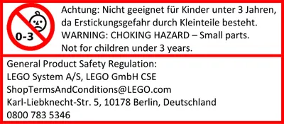 Safety warning and product information.