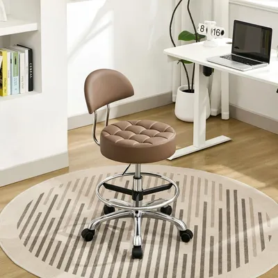 Image de Chaise de bureau réglable, avec roulettes et repose-pieds