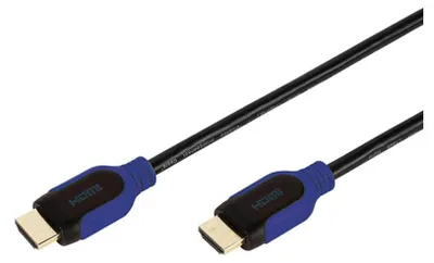 Produktbild von ViVanco™High Speed HDMI, 5 m, HDMI Typ A (Standard), HDMI Typ A (Standard), 3D, 10 Gbit/s, Schwarz, Blau