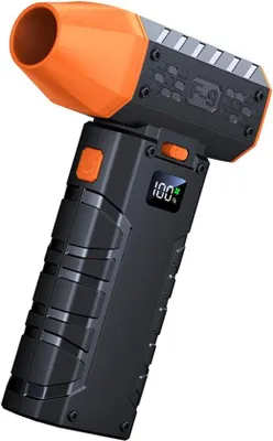 Image de Mini ventilateur turbo, 130 000 tr/min, portable, vitesse de l'air : 52 m/s, couleur : orange