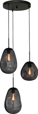 Produktbild von masterlight Pendelleuchte Lava 3-flammig Glas Grau 40x40cm