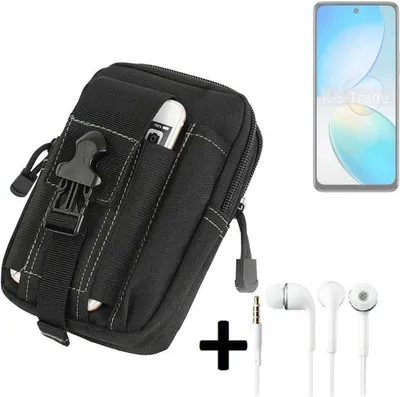 Produktbild von K-S-Trade Gürteltache + Kopfhörer kompatibel mit Infinix Hot 12 Gürtel Tasche Holster Schutz Hülle Handy Hülle  schwarz inkl. Extrafächer