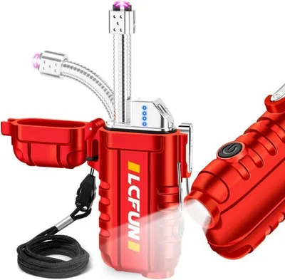 Zdjęcie produktu dla Zapalniczka elektryczna LcFun ładowana przez USB Wskaźnik baterii LED Wiatroodporna