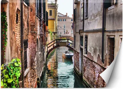 Produktbild von Vlies fototapete Venedig Brücke Gondel 254x184 cm Feeby Braun inkl. Kleber einfache Montage