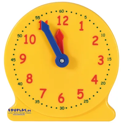 Produktbild von EDUPLAY 120701 kleine Lernuhr für Schüler manuell ohne Batterie, Ø 10,5 x 3 cm, gelb