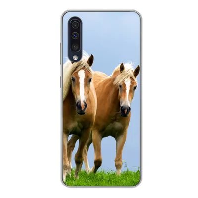 Produktbild von MuchoWow® Handyhülle Schutzhülle Hülle für Samsung Galaxy A50 Pferde - Gras - Luft Silikon Softcase Handy Hülle - Mobiltelefonhülle