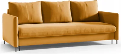 Produktbild von BETTSO Sofa Mit Schlaffunktion und Bettkasten Couch Sofa Federkern Polstersofa Wohnlandschaft mit Bettfunktion für das Wohnzimmer BELIS Gelb Honiggelb