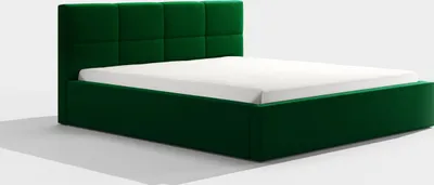 Produktbild von Bettrahmen ohne Matratze, - Amira 180 Dunkelgrün Schlafzimmerbett, Schlafzimmermöbel, Skandinavischer Stil, Gepolstertes Bett