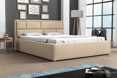 Obrázok produktu pre Manželská posteľ s úložným priestorom a roštom 160x200 IVENDORF 2 - béžová