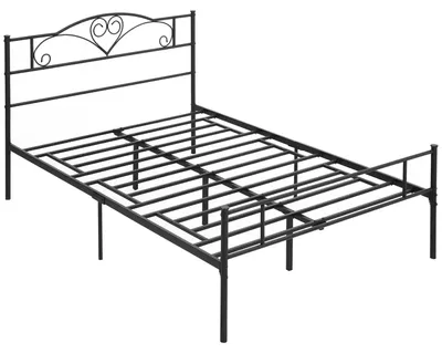 Immagine prodotto di Struttura Letto Una Piazza e Mezzo 140x200 cm in Acciaio con Doghe Integrate Nero