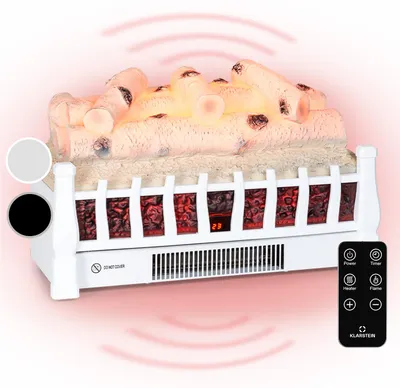 Produktbild von Klarstein Elektrokamin, Elektro Heizungen für Wohnzimmer & Innenräume, Elektrischer Kamin mit LED Flammen, Kamin mit App-Control, Heizlüfter mit Timer, Einstellbarer Thermostat, Heizung 1800 W