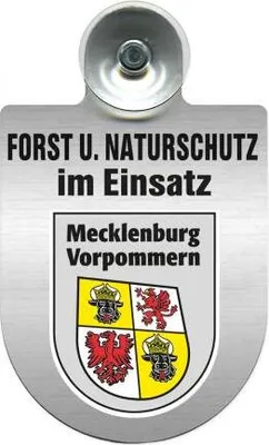 Produktbild von Einsatzschild mit Saugnapf - Forst u. Naturschutz im Einsatz 393813 incl. Regionenwappen nach Wahl Color - Region Mecklenburg-Vorpommern