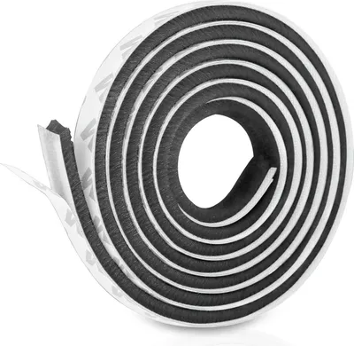Obrázok produktu pre Intirilife Kefové tesnenie čierne samolepiace 5 m dĺžka x šírka 9 mm x výška 5 mm polypropylén - univerzálne tesnenie kefa na dvere kefa na okná