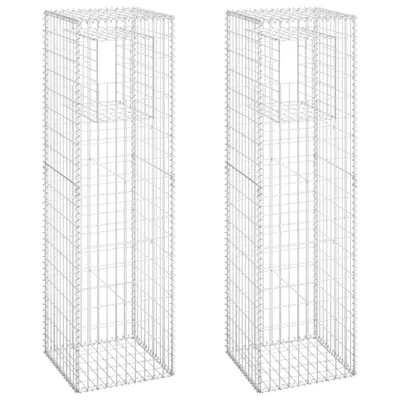 Produktbild von vidaXL Gabionensäulen 2 Stk. 50x50x180 cm Eisen