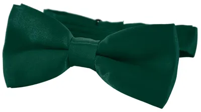 Produktbild von DonDon® Edle Kinder Fliege gebunden und längenverstellbar 9 x 4,5 cm dunkelgrün glänzend in Seidenlook