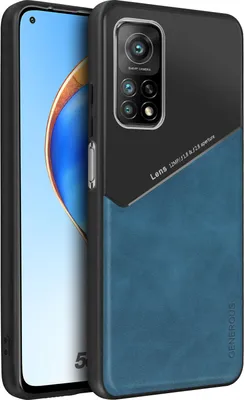Zdjęcie produktu dla Etui na telefon Xiaomi Mi 10T / 10T Pro ze skóry syntetycznej z silikonową krawędzią - niebieski