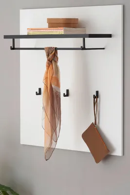 Produktbild von Garderobenpaneel "Design-D" in weiß 79 x 89 cm