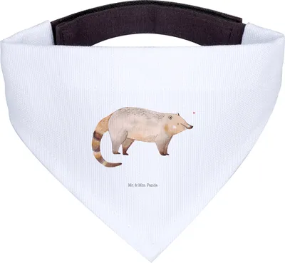 Produktbild von Mr. & Mrs. Panda Hundehalstuch Nasenbär - Weiß - Geschenk, Lustige Sprüche, Tuch, Halstuch Hund, Rüsselbär, Bär, Hunde-Bandana, Nasenbären, Für Hunde