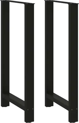 Produktbild von Möbel Bartischbeine Schwarz 2 Stk. 60x(110-111) cm Stahl - Tischbeine 4013356