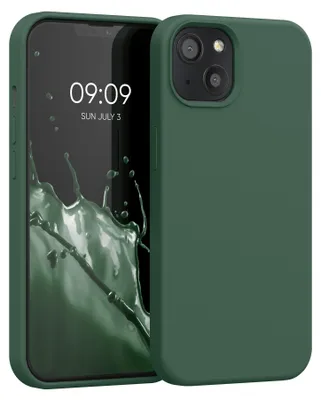 Produktbild von kwmobile Handyhülle für iPhone 13 Hülle, für iPhone 13 Case - Hülle Silikon - kabelloses Laden - Moosgrün