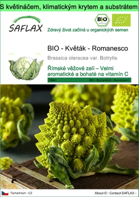 Obrázek produktu pro SAFLAX Garden to go - BIO - Květák - Romanesco - Brassica oleracea var. Botrytis - 50 Semena - S květináčem, klimatickou poklicí a pěstebním substrátem
