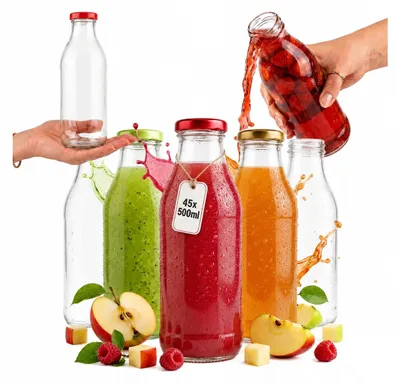 Produktbild von Bimberek KUBUŚ 45x Glasflaschen 500ml für Säfte