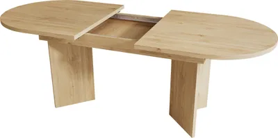 Produktbild von Flieks Ovaler Esstisch Küchentisch mit ausziehbarer Tischplatte, Esszimmertisch Tisch für 4-8 Personen, 120-160x80x75.5cm, Naturbelassen